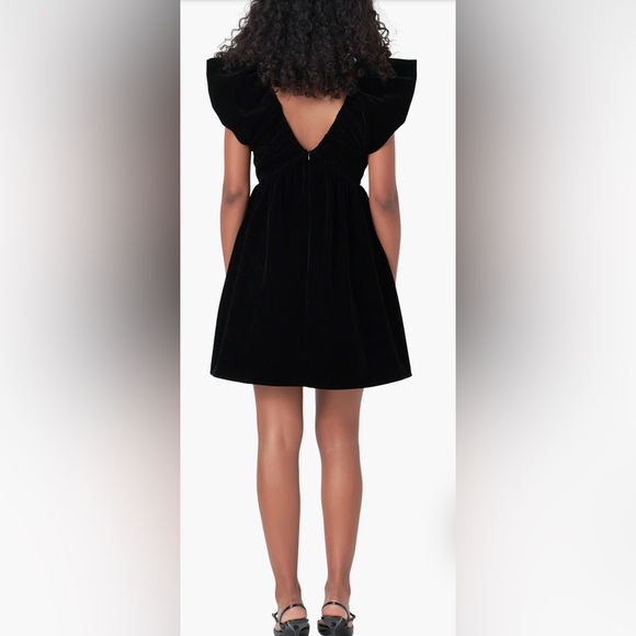 Anthropologie Endless Rose Black Velvet Mini Dress with Satin Bow size S NWT - Picture 6 of 10